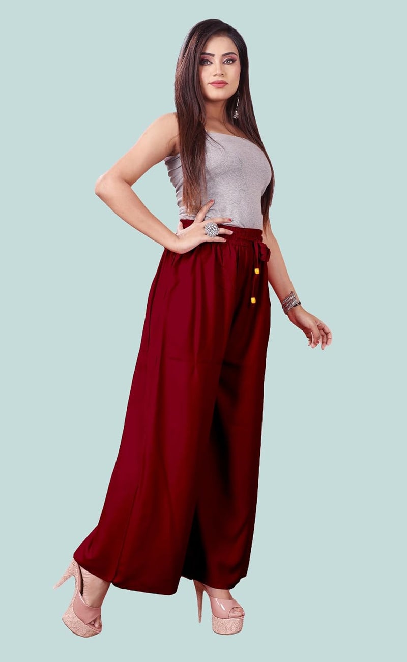 VIG TRENDS Women's Wide Leg Palazzo Pants, High Waist, Drawstring Closure, Casual Loose Fit Trousers - Image 4